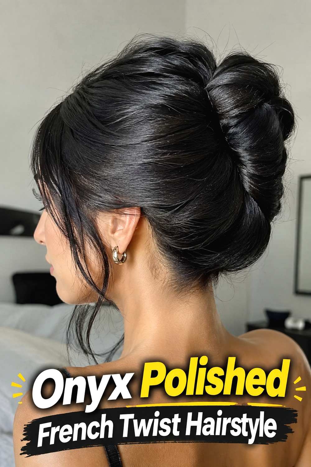 14. Onyx Polished French Twist Hairstyle