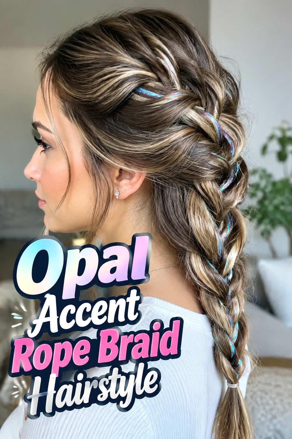 Opal Accent Rope Braid Hairstyle