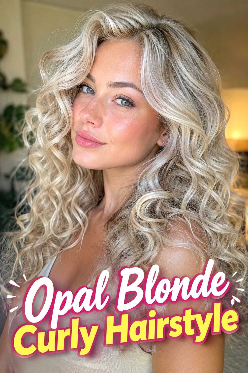 9. Opal Blonde Curly Hairstyle