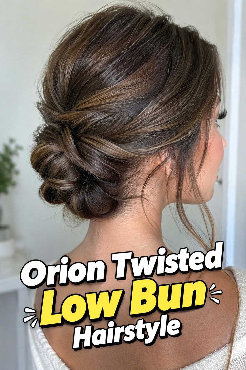 1. Orion Twisted Low Bun Hairstyle