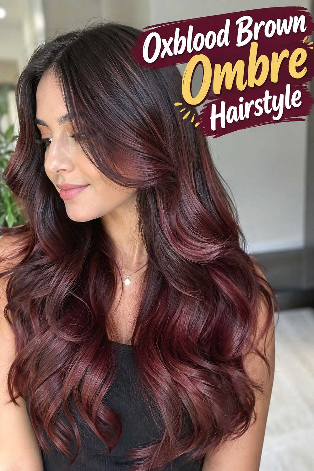 8. Oxblood Brown Ombre Hairstyle