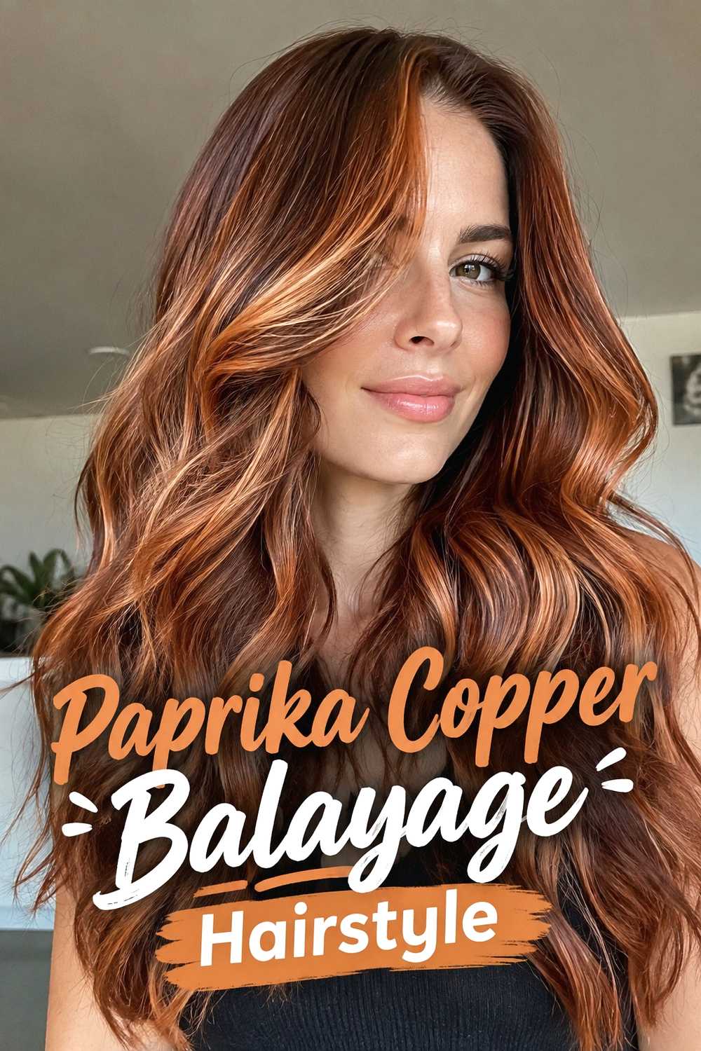 3. Paprika Copper Balayage Hairstyle