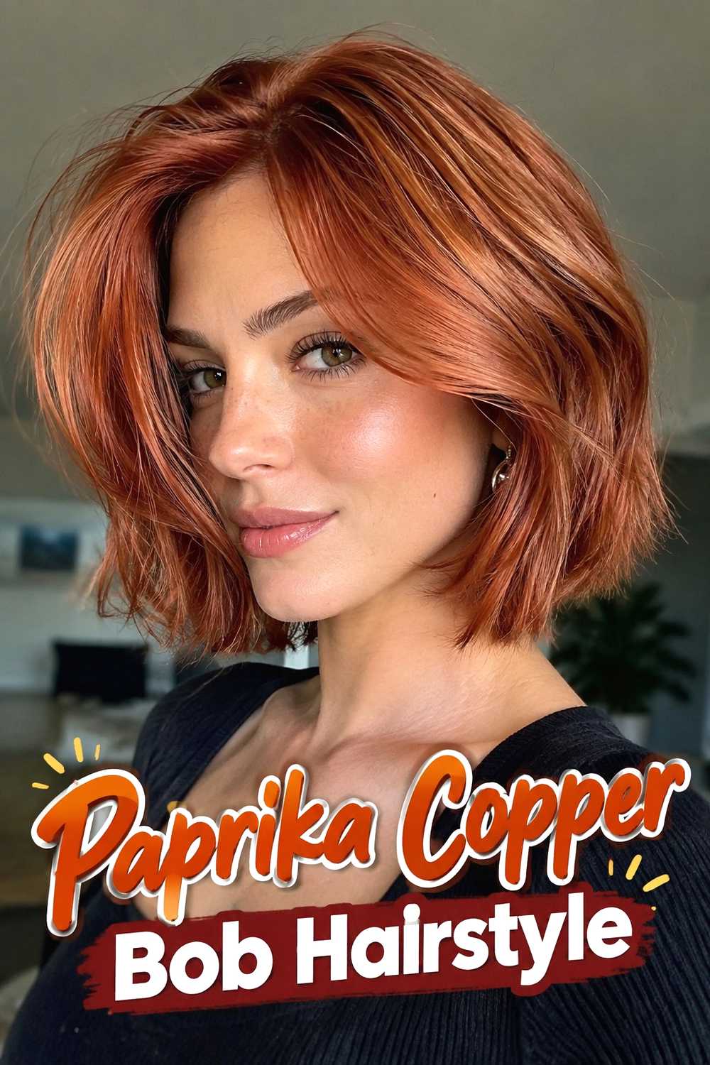 6. Paprika Copper Bob Hairstyle