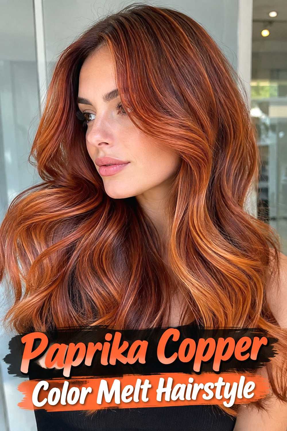 10. Paprika Copper Color Melt Hairstyle