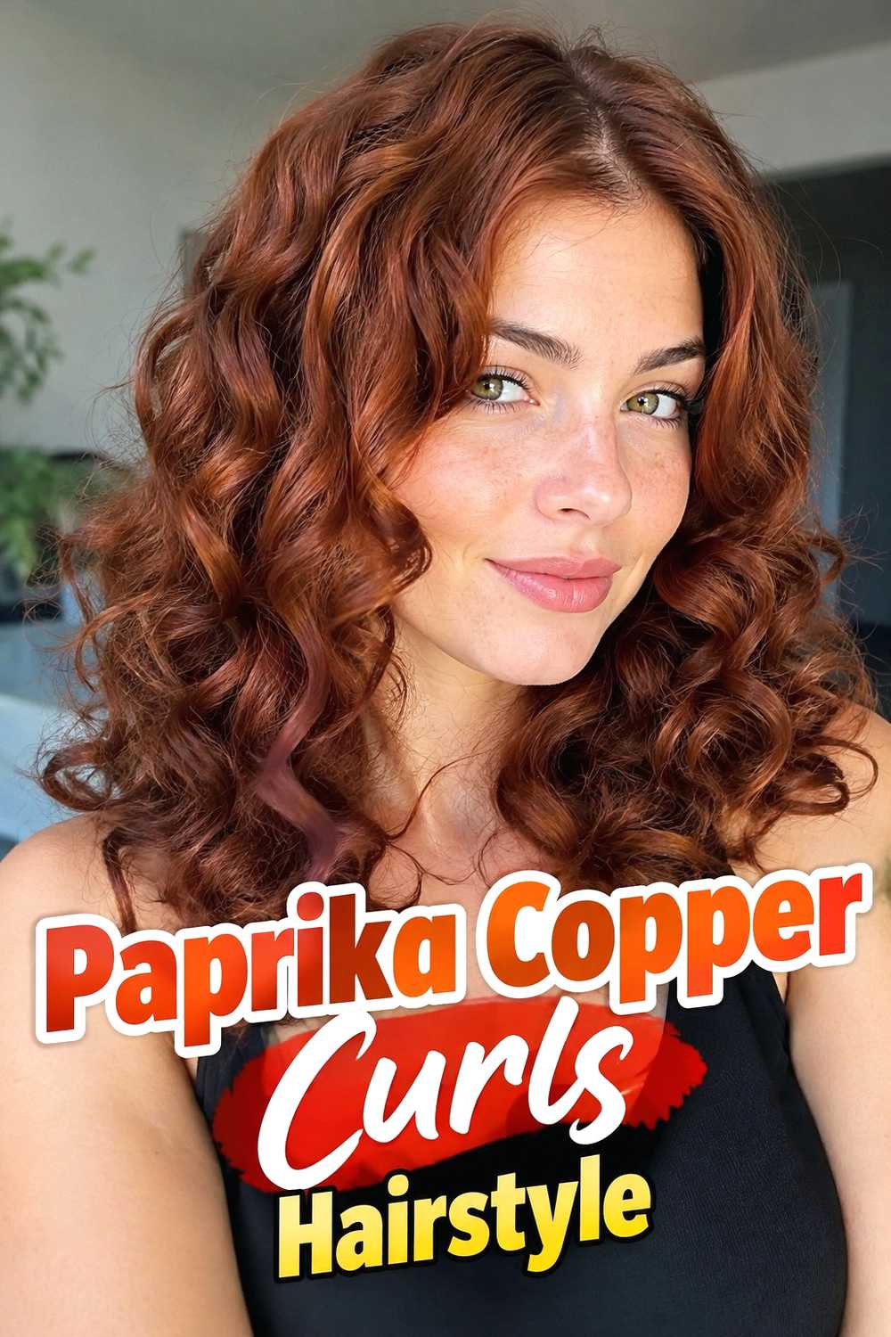 9. Paprika Copper Curls Hairstyle
