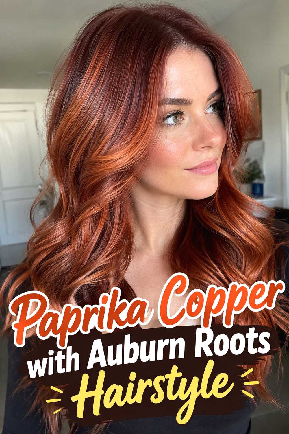 12. Paprika Copper With Auburn Roots Hairstyle