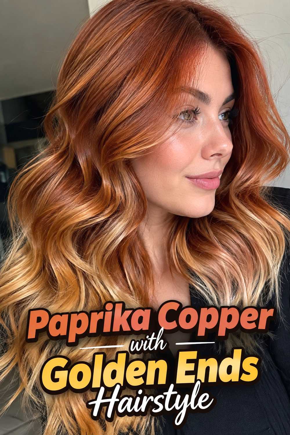 14. Paprika Copper With Golden Ends Hairstyle