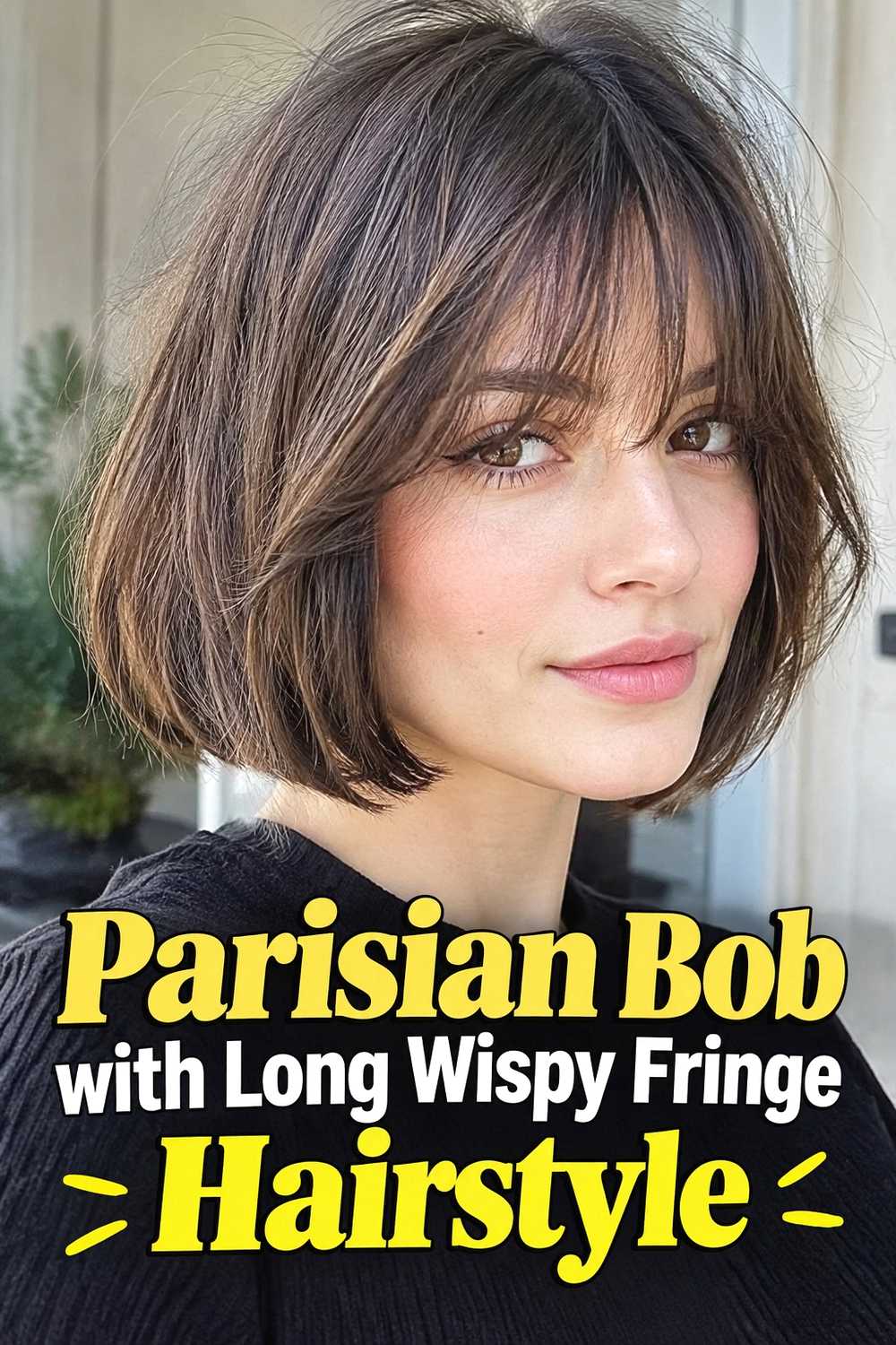 11. Parisian Bob With Long Wispy Fringe Hairstyle