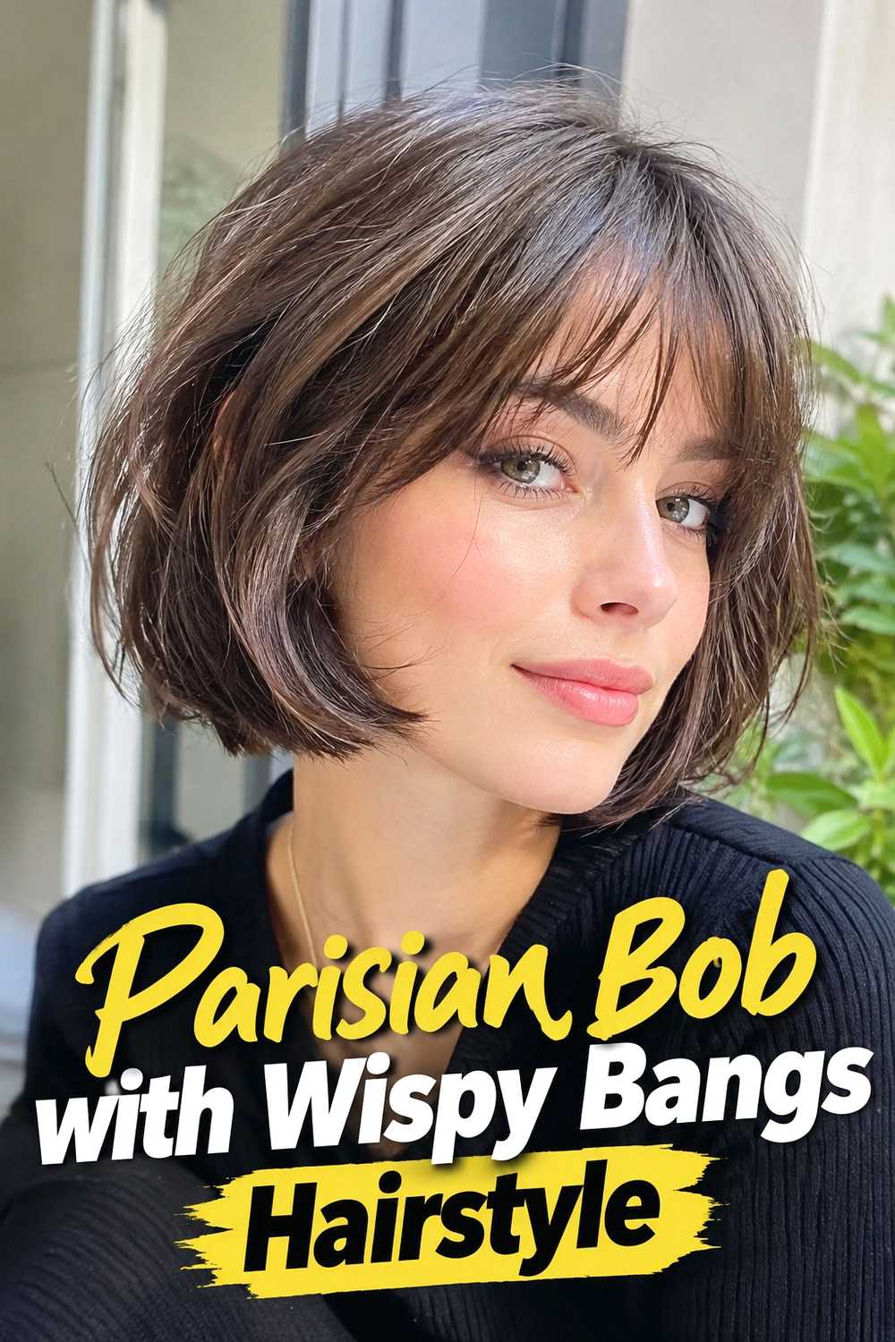 3. Parisian Bob With Wispy Bangs Hairstyle