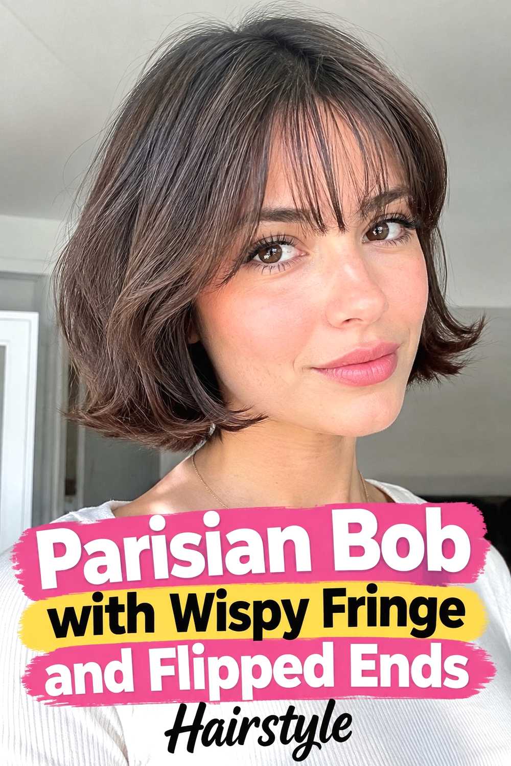 17. Parisian Bob With Wispy Fringe And Flipped Ends Hairstyle