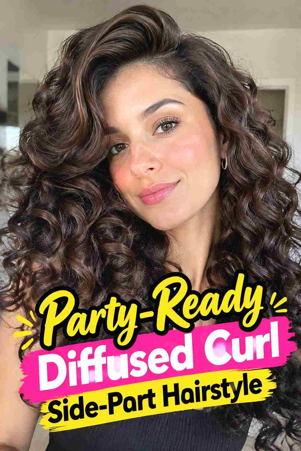 15. Party Ready Diffused Curl Side Part Hairstyle