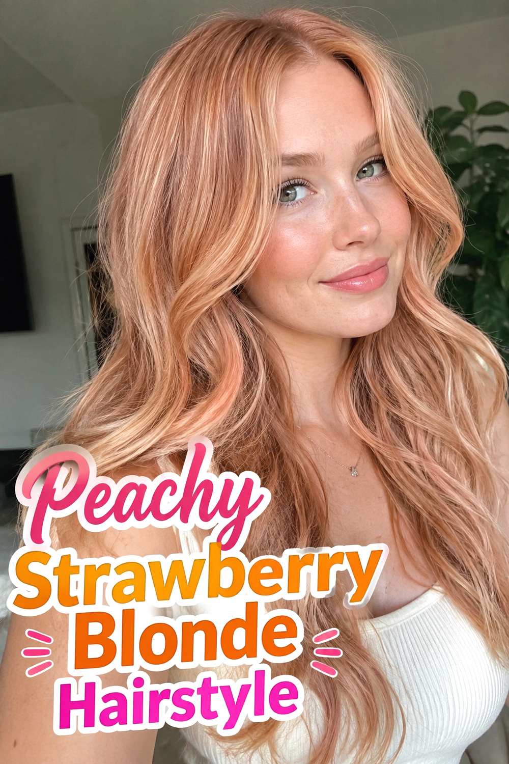 9. Peachy Strawberry Blonde Hairstyle