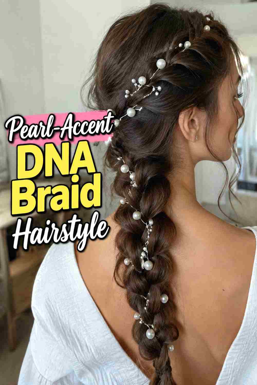 13. Pearl Accent Dna Braid Hairstyle