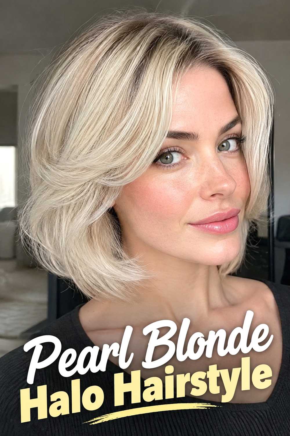 7. Pearl Blonde Halo Hairstyle
