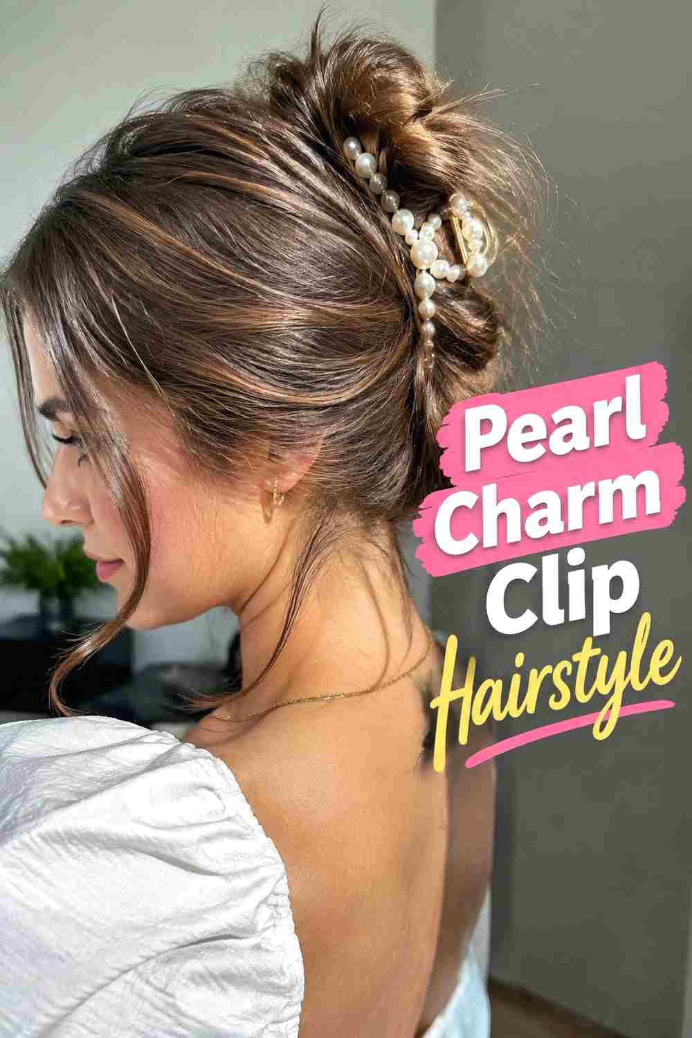 3. Pearl Charm Clip Hairstyle