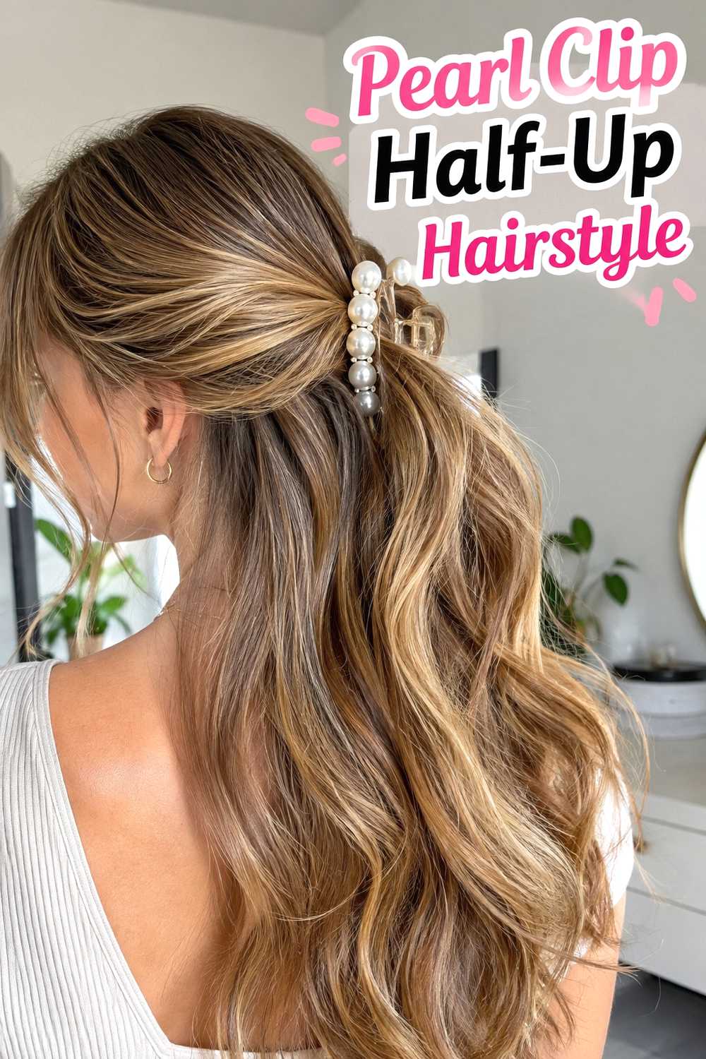 4. Pearl Clip Half Up Hairstyle