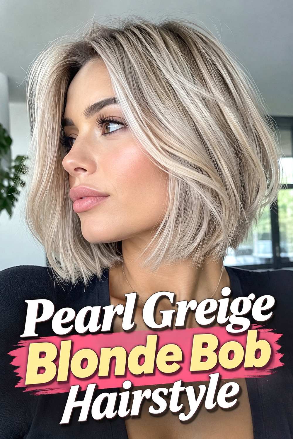 6. Pearl Greige Blonde Bob Hairstyle