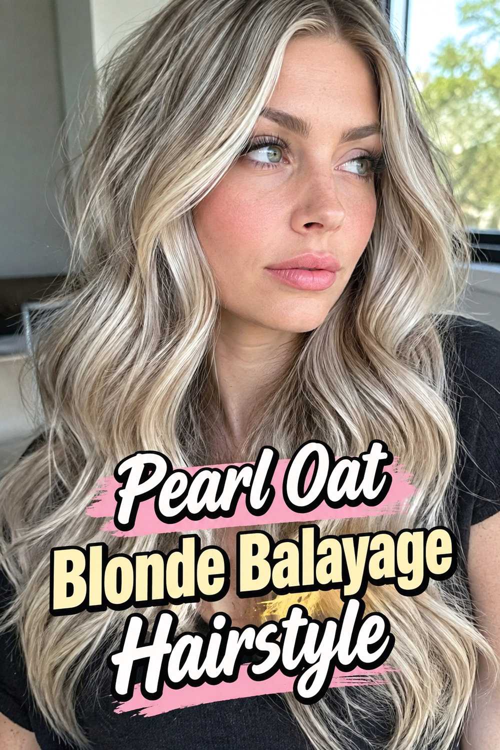 1. Pearl Oat Blonde Balayage Hairstyle