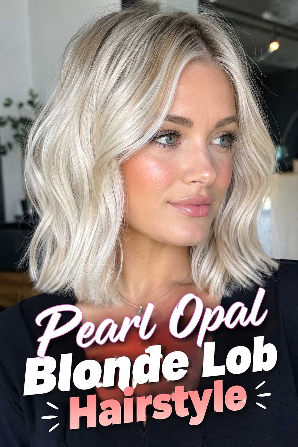 2. Pearl Opal Blonde Lob Hairstyle