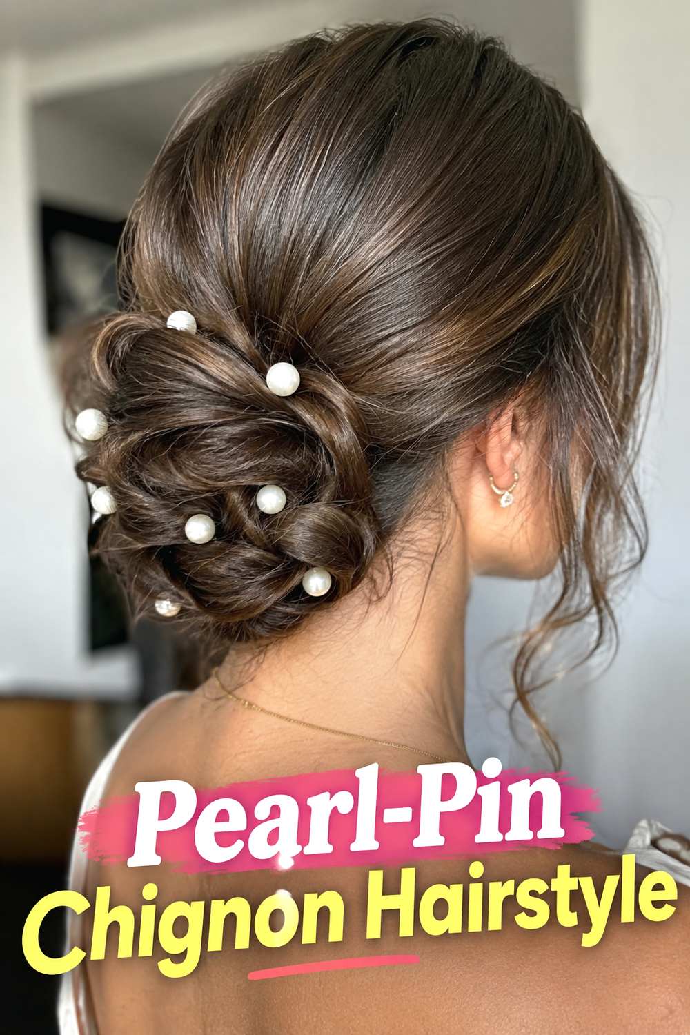 Pearl-Pin Chignon Hairstyle