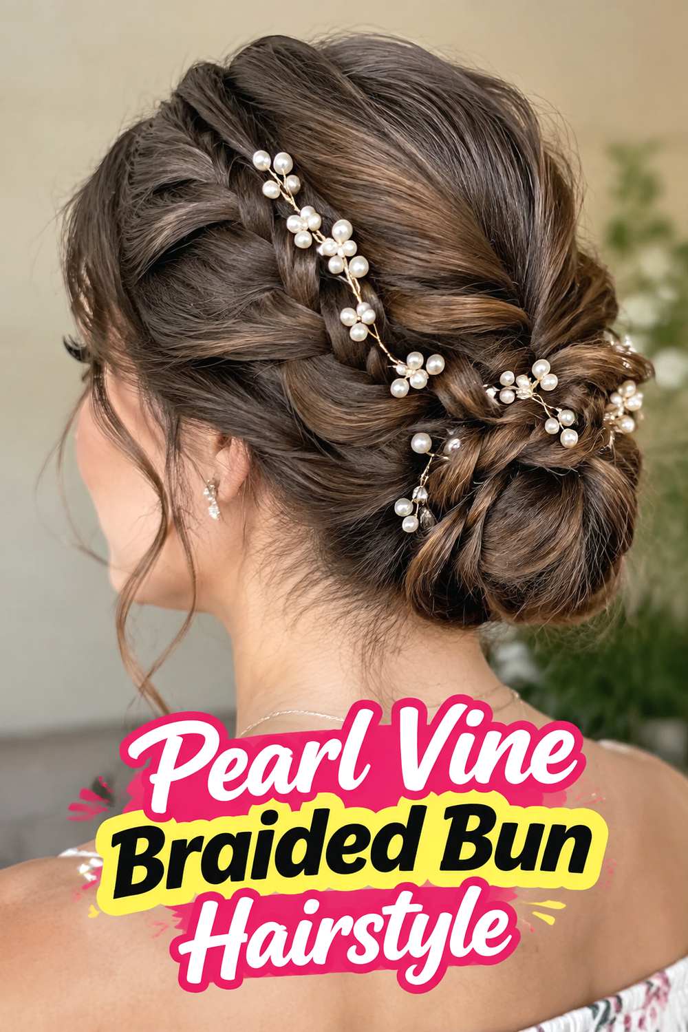 Pearl Vine Braided Bun Hairstyle