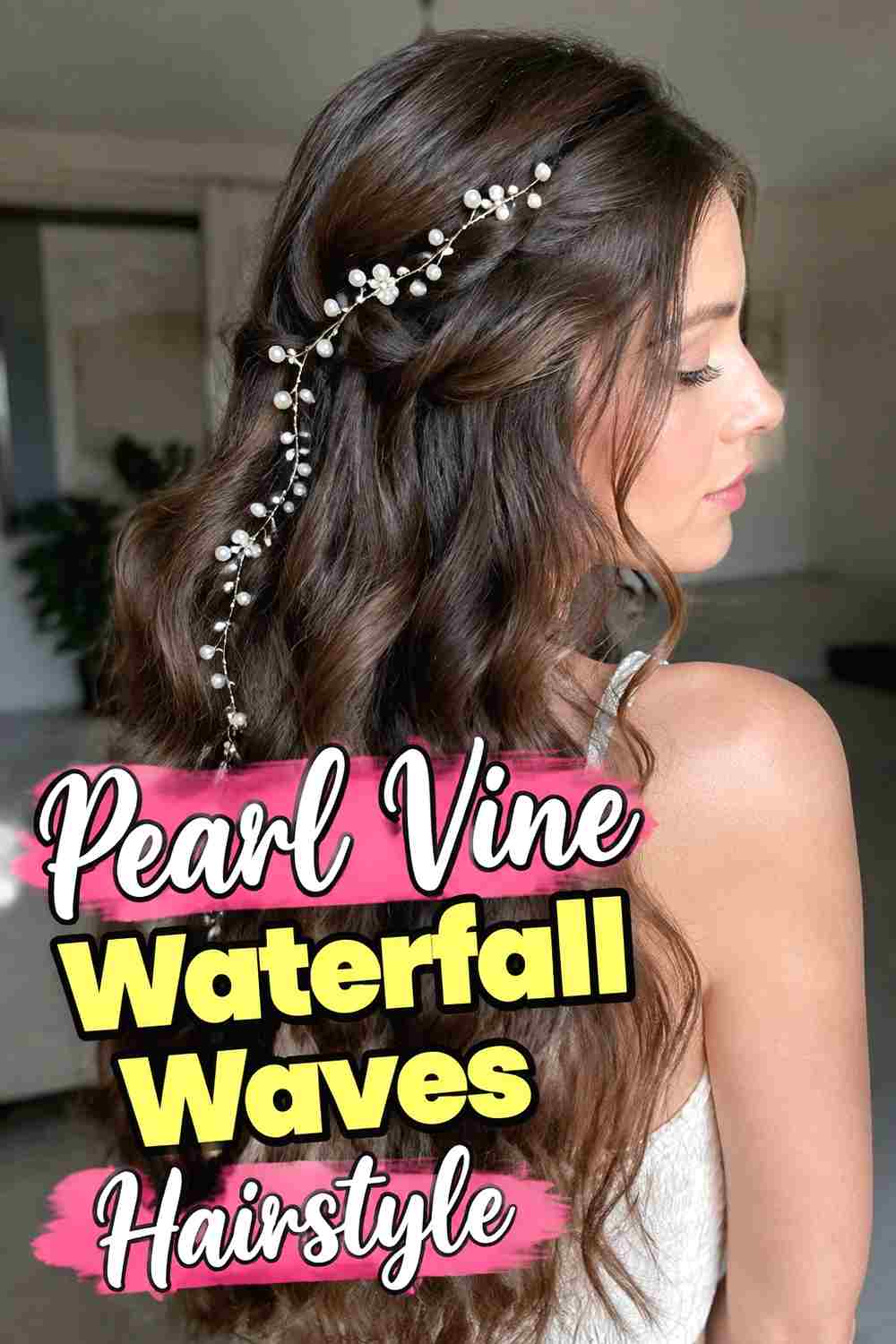 10. Pearl Vine Waterfall Waves Hairstyle