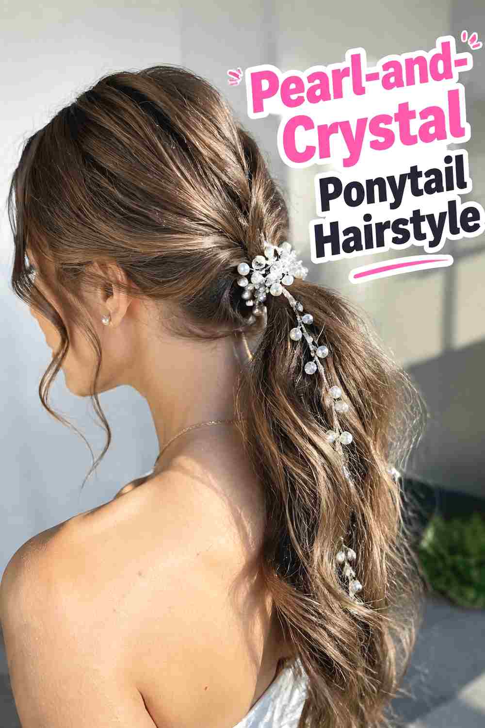 14. Pearl And Crystal Ponytail Hairstyle