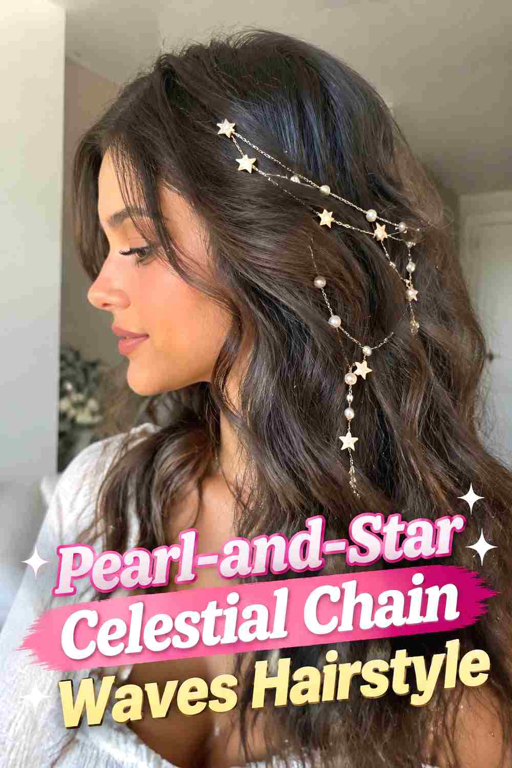 8. Pearl And Star Celestial Chain Waves Hairstyle