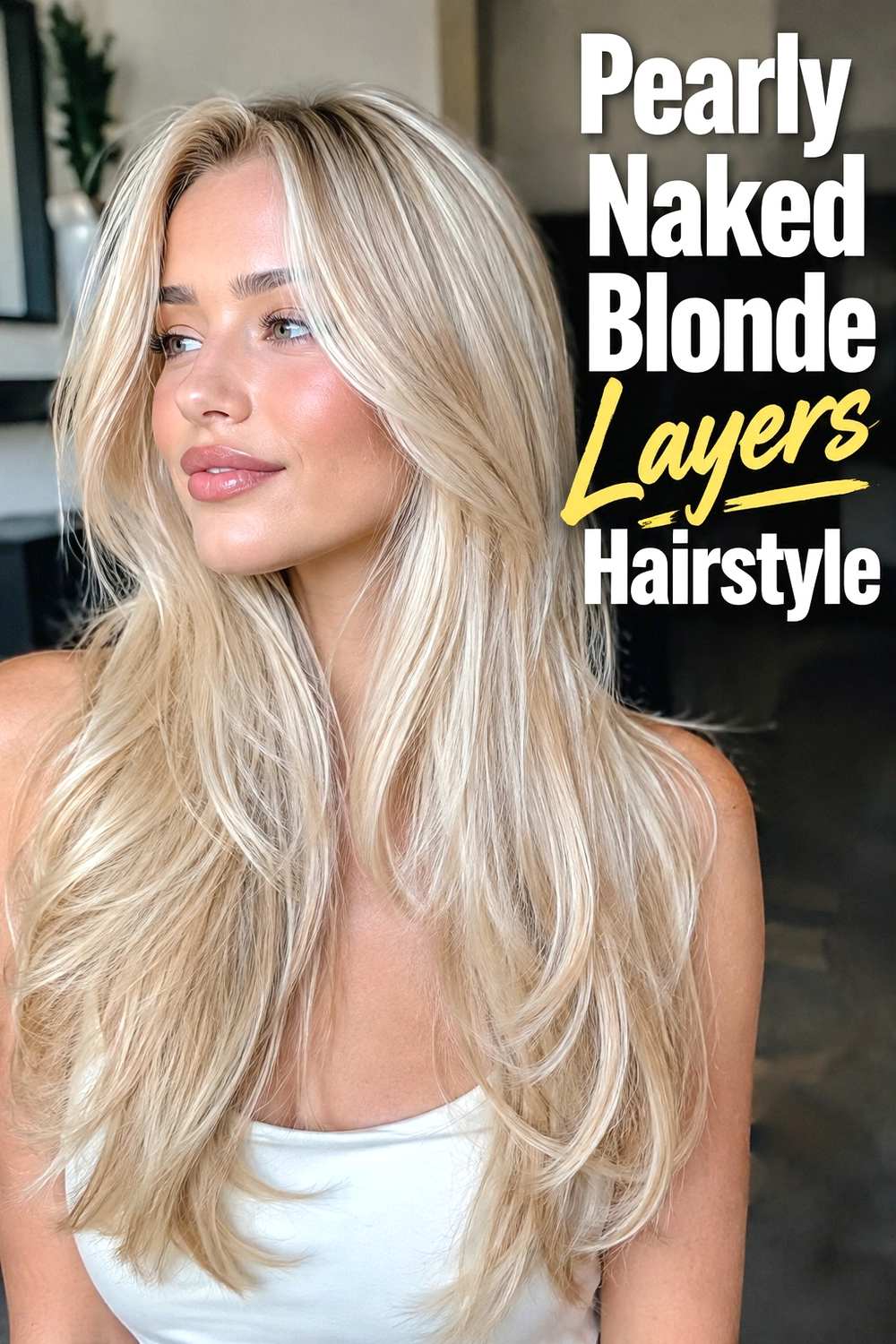 6. Pearly Naked Blonde Layers Hairstyle