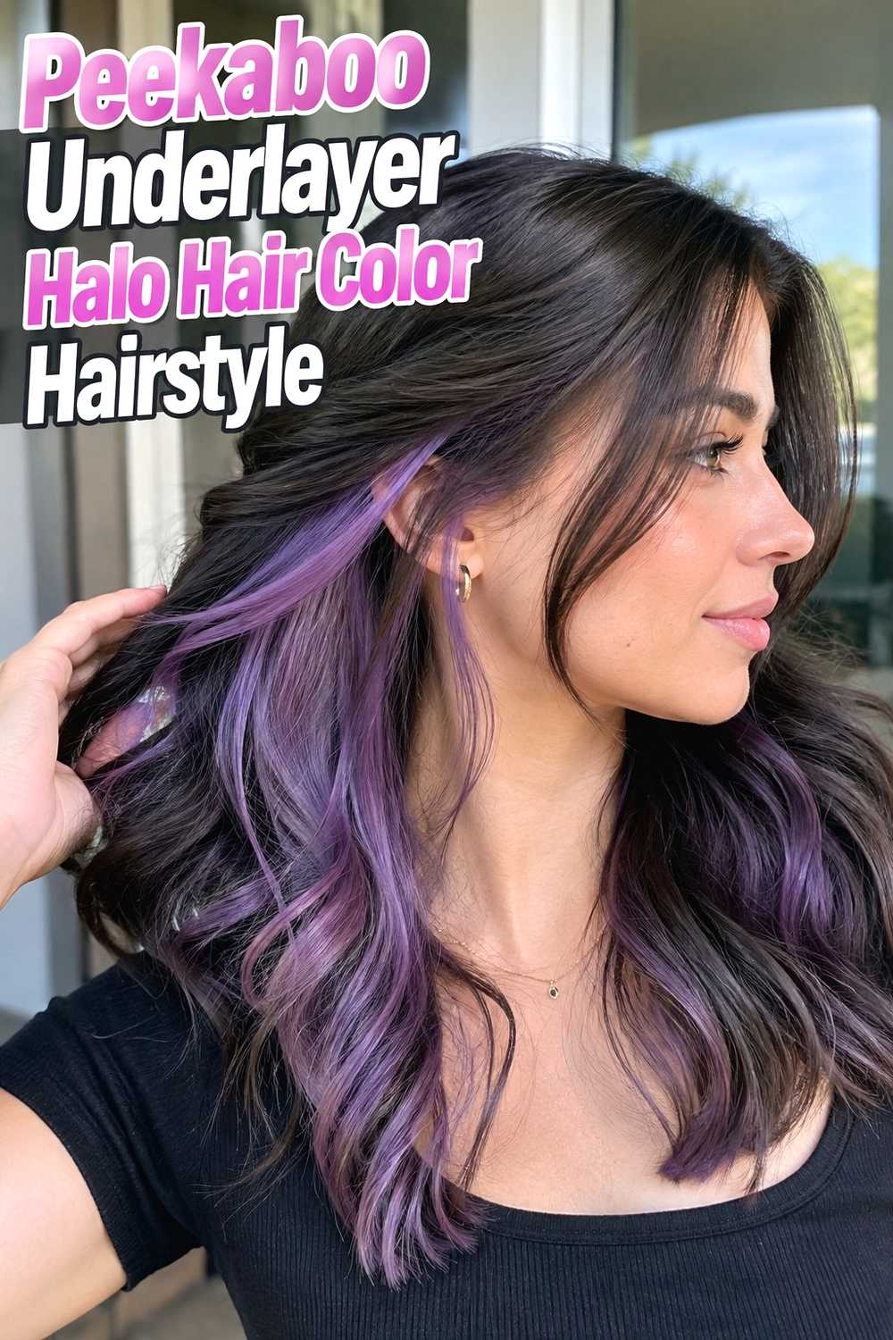 17. Peekaboo Underlayer Halo Hair Color Hairstyle