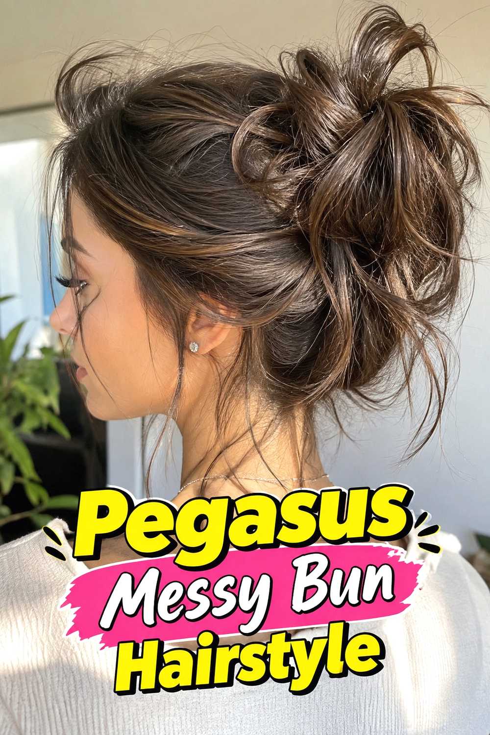 8. Pegasus Messy Bun Hairstyle