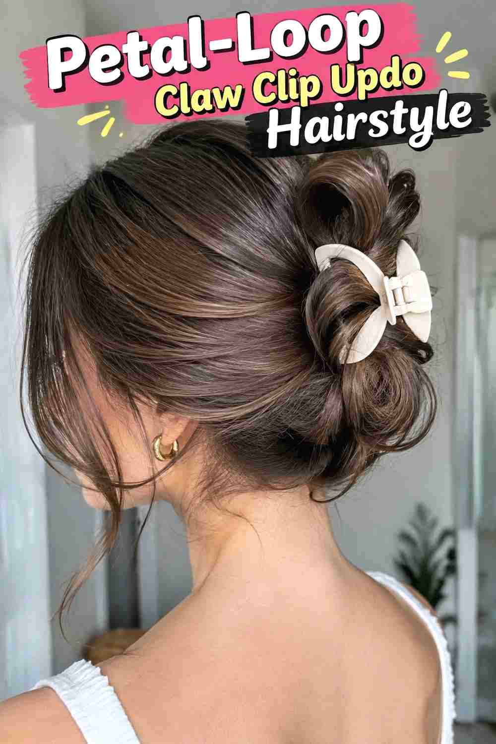 11. Petal Loop Claw Clip Updo Hairstyle