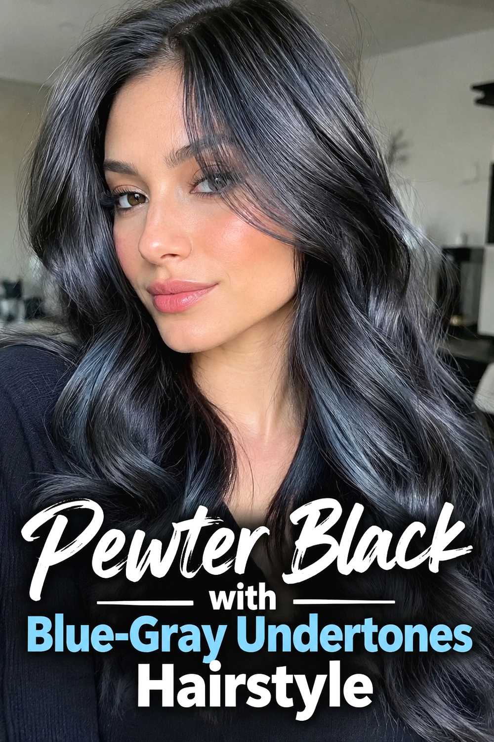 11. Pewter Black With Blue Gray Undertones Hairstyle
