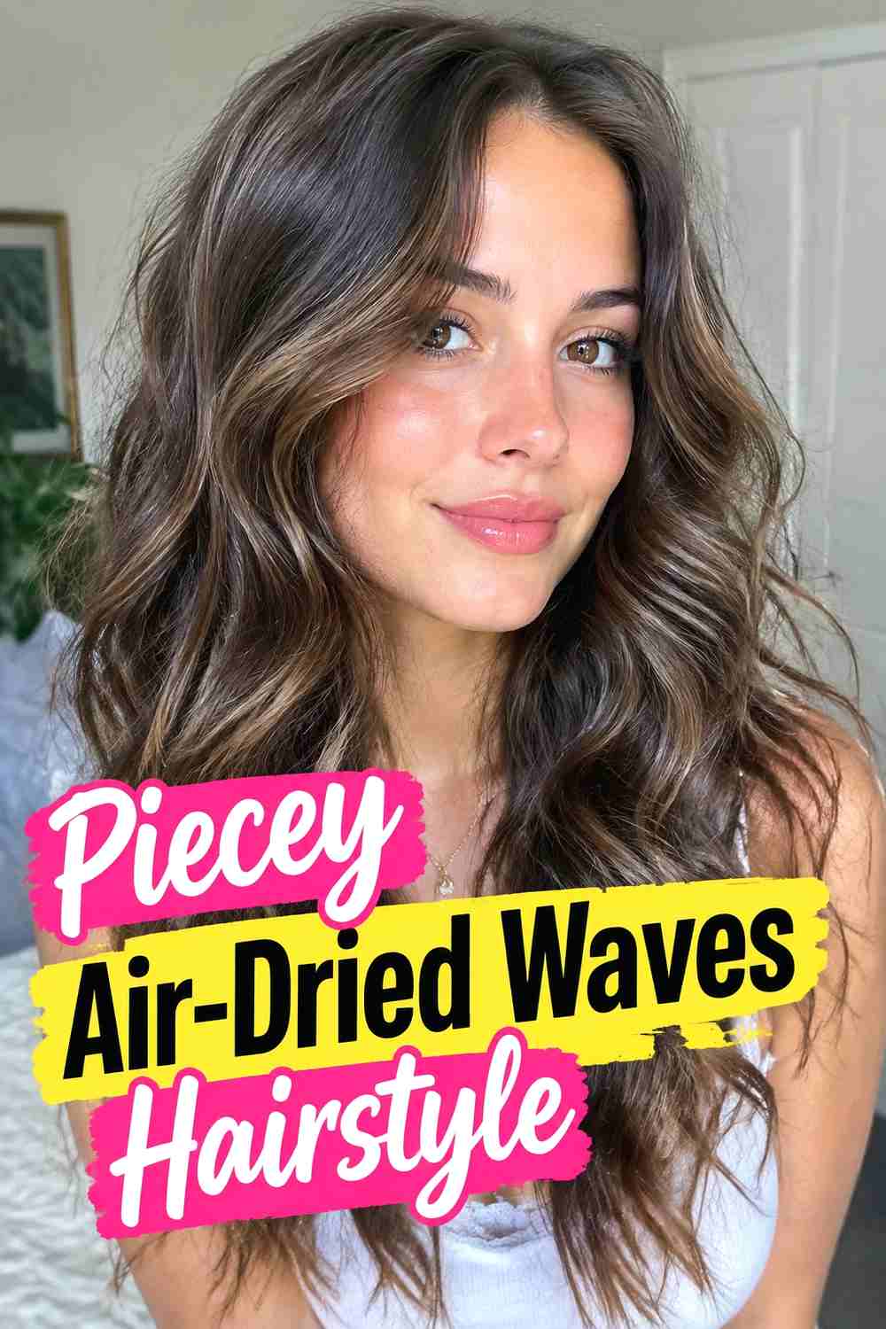 10. Piecey Air Dried Waves Hairstyle