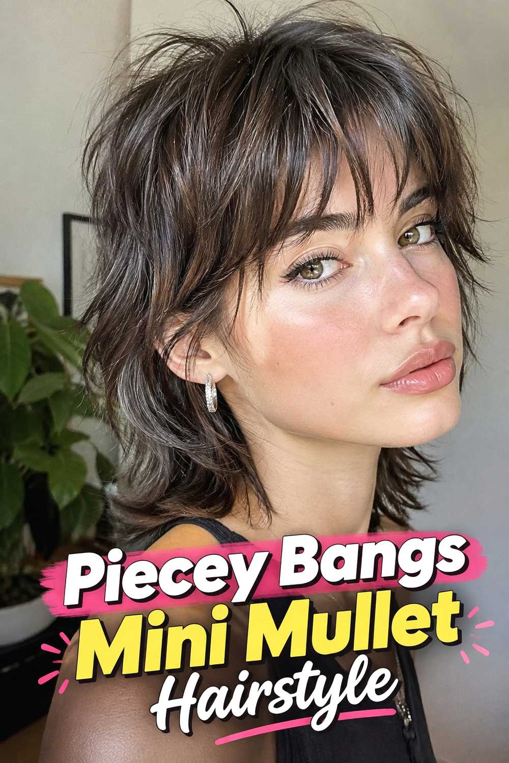 9. Piecey Bangs Mini Mullet Hairstyle