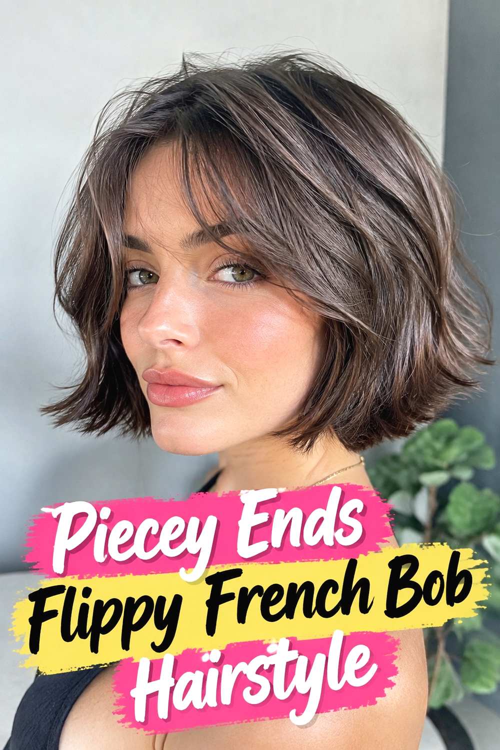 14. Piecey Ends Flippy French Bob Hairstyle