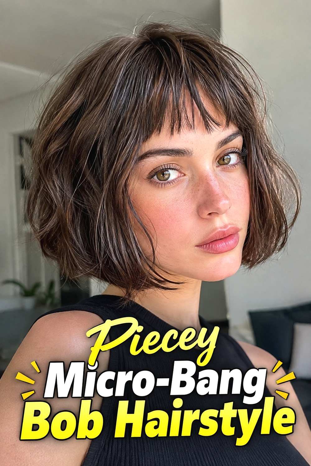 12. Piecey Micro Bang Bob Hairstyle