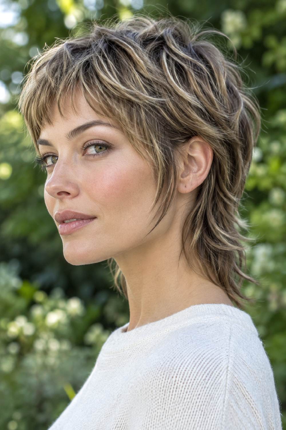 Piecey Sideburn Mixie Pixie Mullet Hairstyle