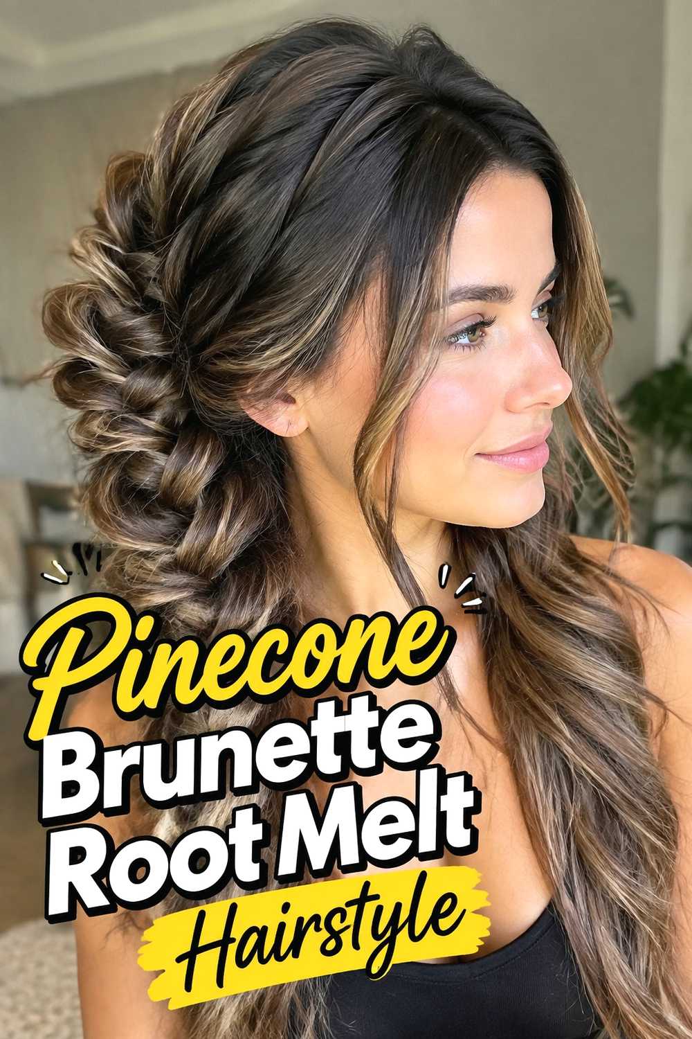 4. Pinecone Brunette Root Melt Hairstyle