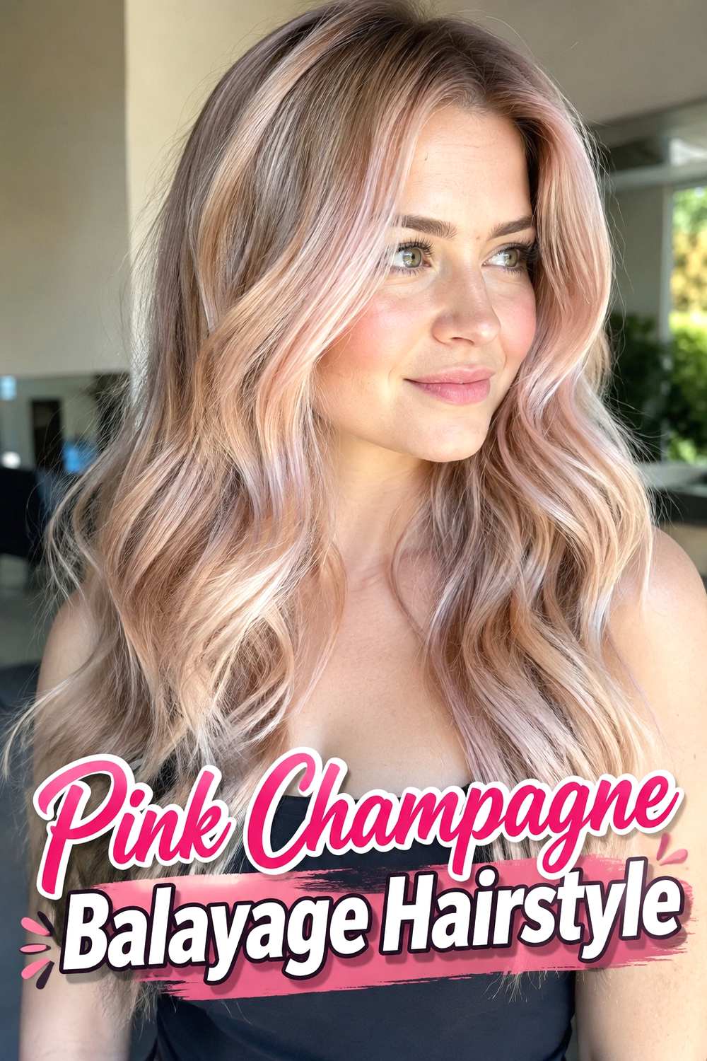 6. Pink Champagne Balayage Hairstyle