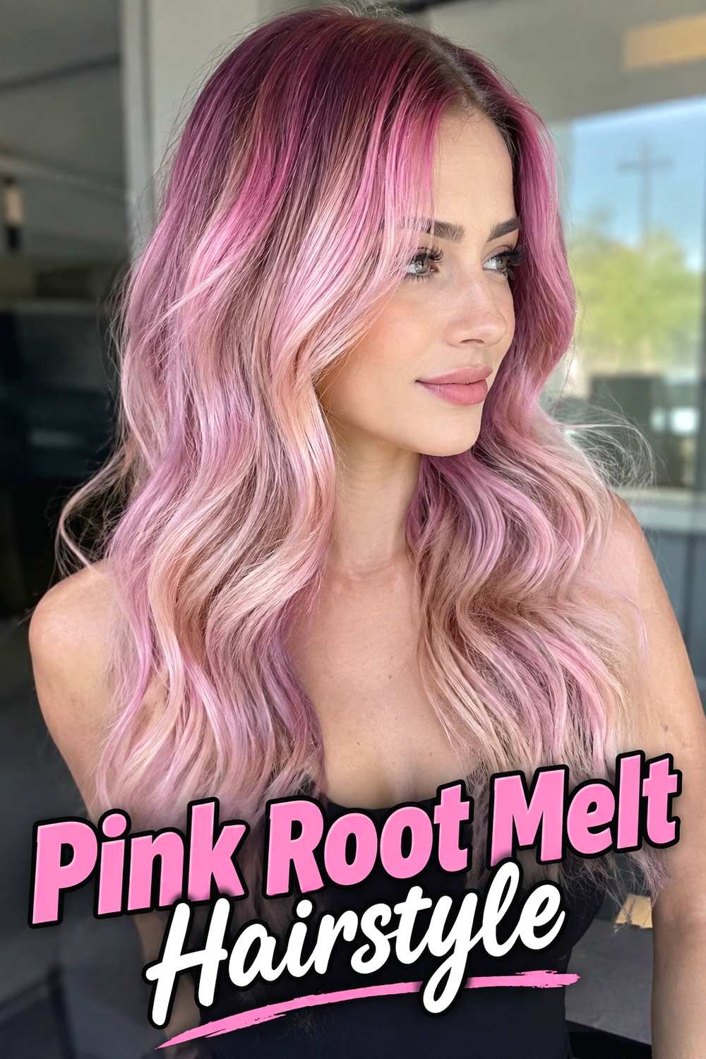 19. Pink Root Melt Hairstyle