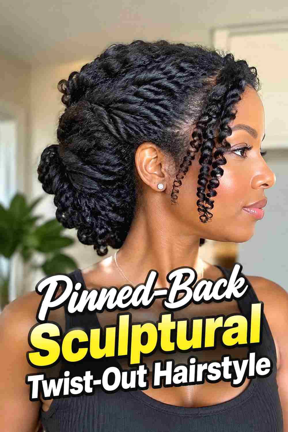 5. Pinned Back Sculptural Twist Out Hairstyle