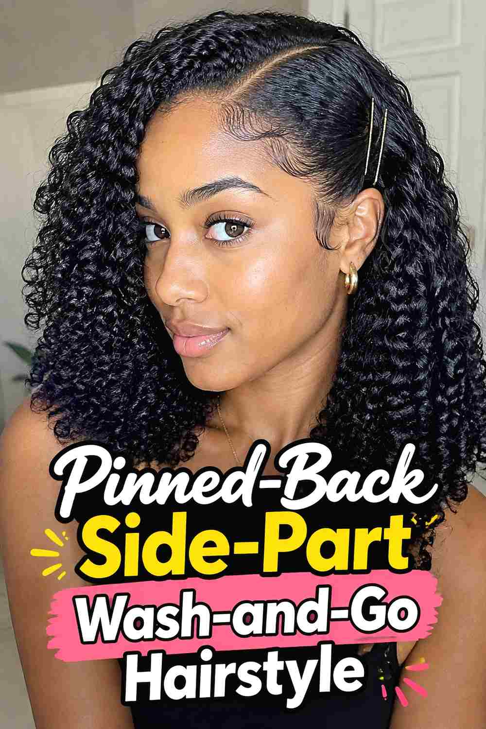 13. Pinned Back Side Part Wash And Go Hairstyle