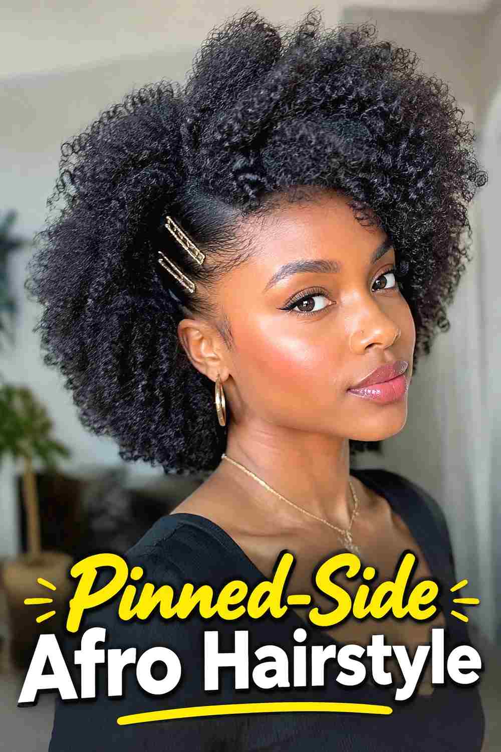 8. Pinned Side Afro Hairstyle