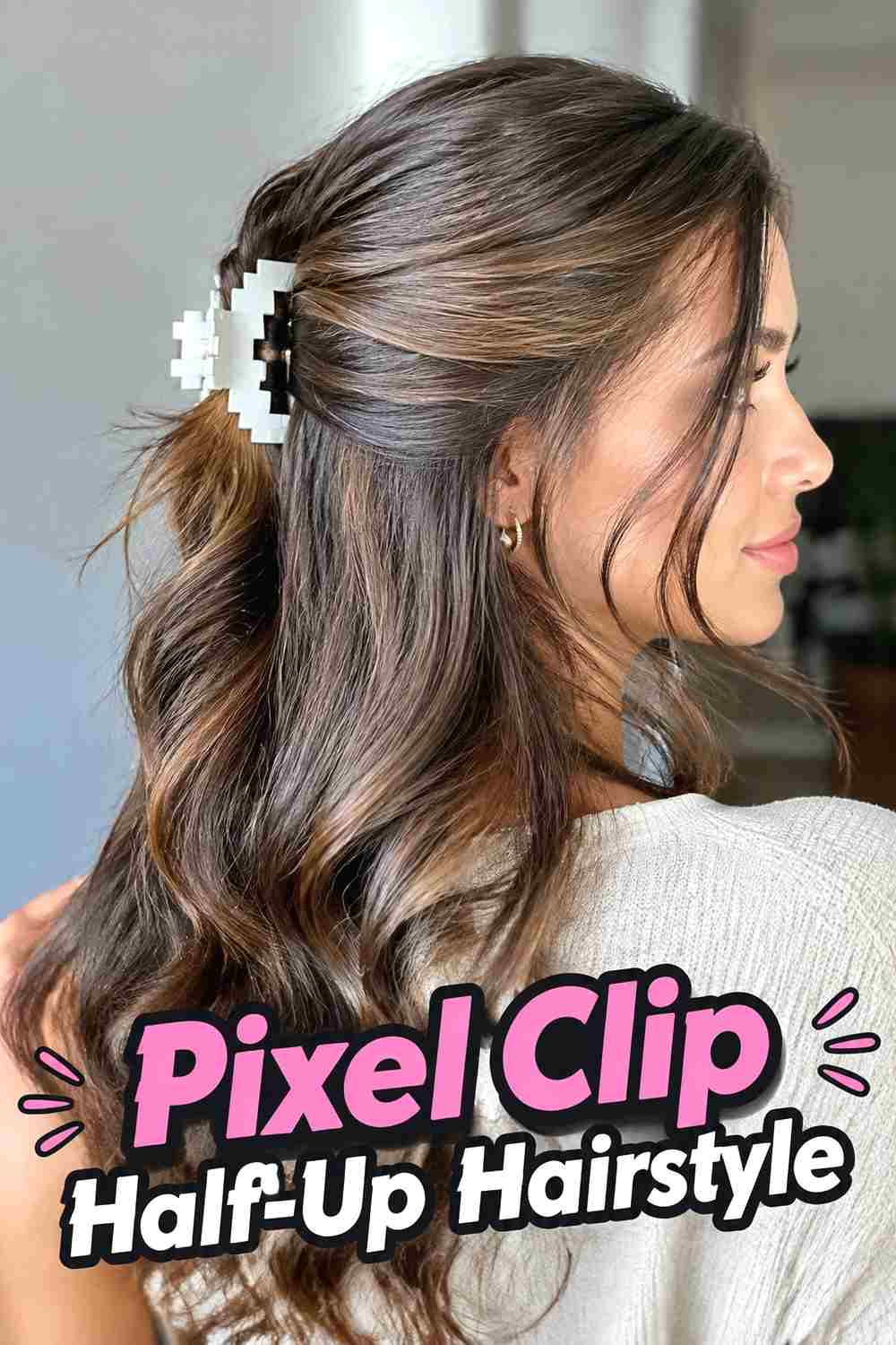 12. Pixel Clip Half Up Hairstyle