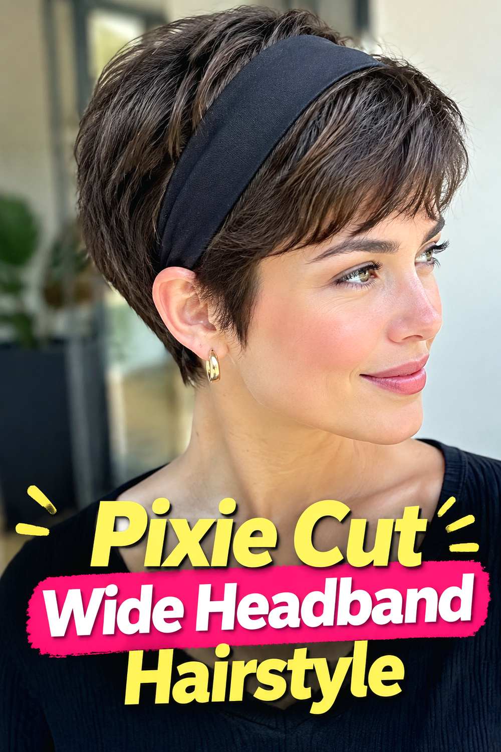 Pixie Cut Wide Headband Hairstyle