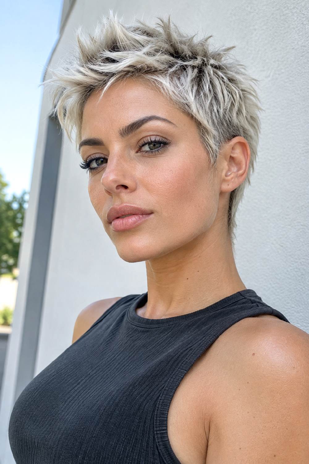 Platinum Spiky Pixie Baddie Hairstyle