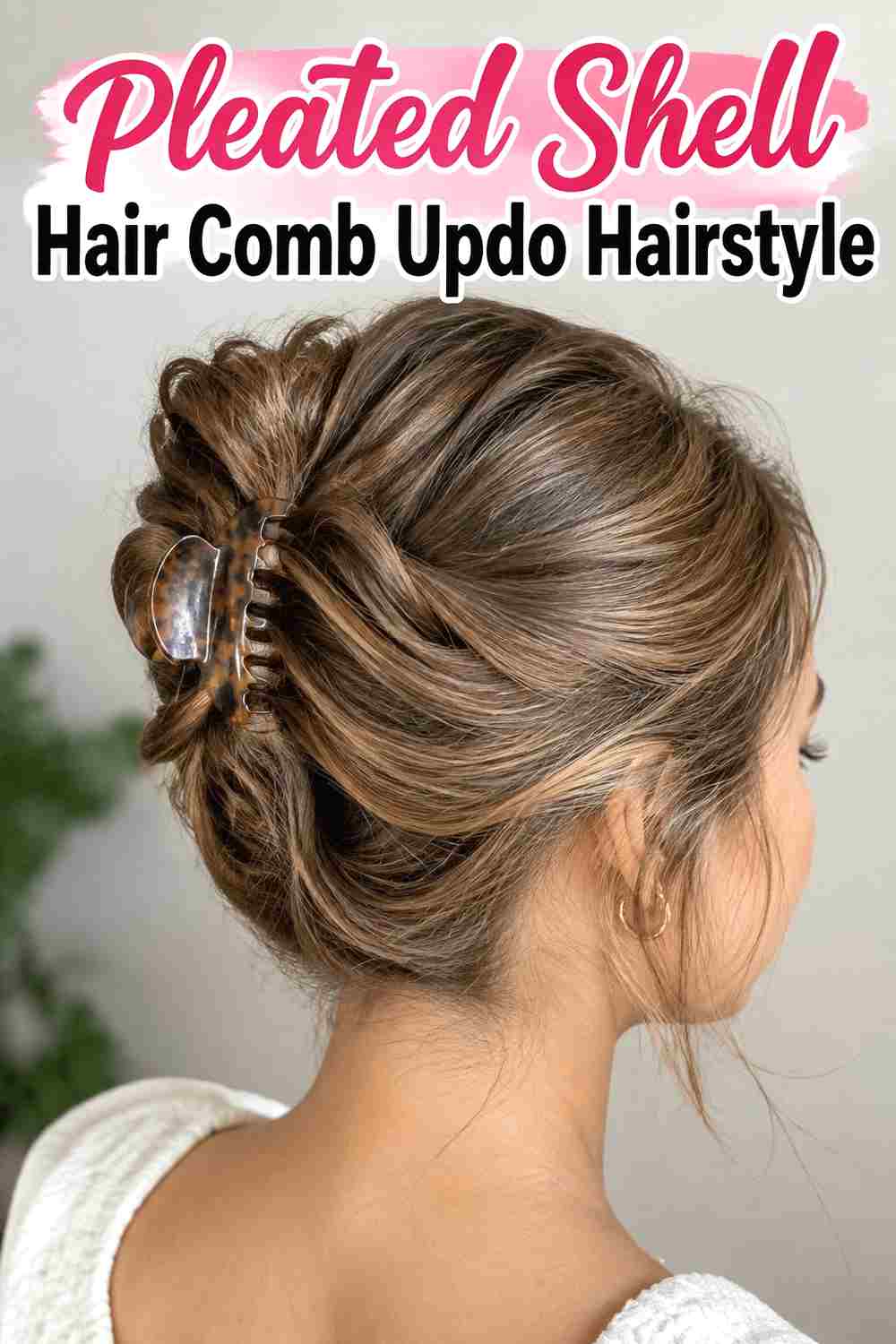 4. Pleated Shell Hair Comb Updo Hairstyle