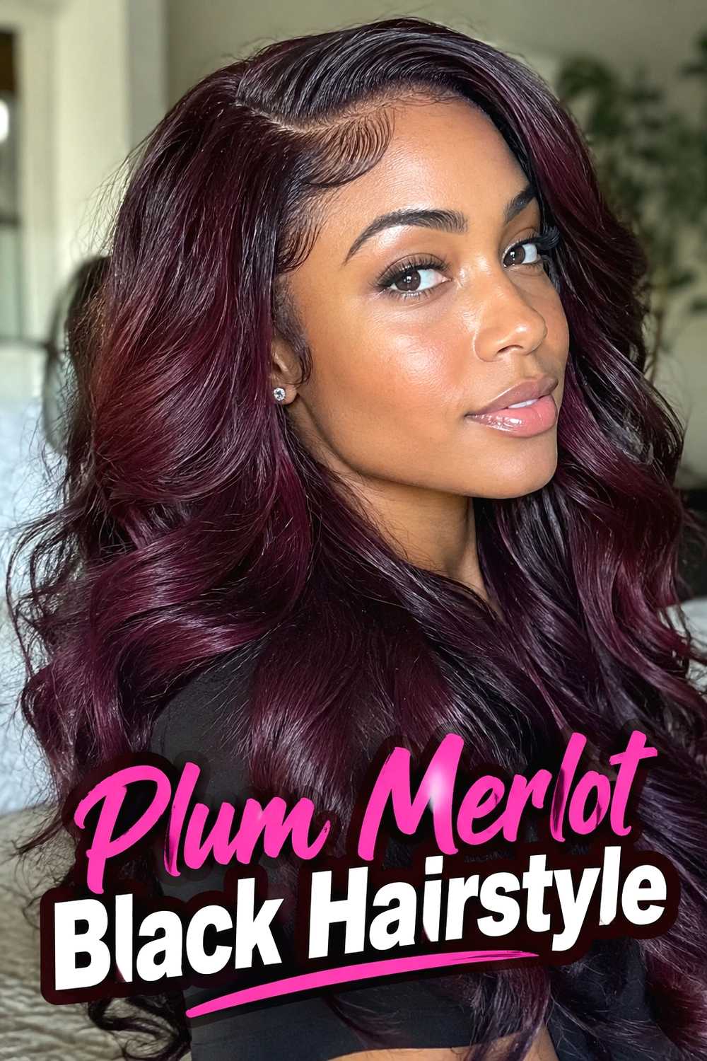 10. Plum Merlot Black Hairstyle