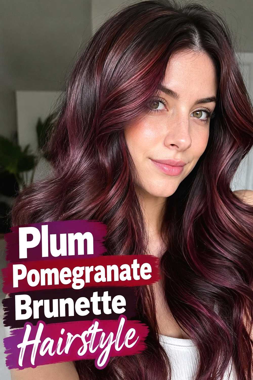 12. Plum Pomegranate Brunette Hairstyle
